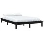 Schwarzer Massivholzbettrahmen 180x200 cm von vidaXL, Betten und Lattenroste - Ref: Foro24-820560, Preis: 136,29 €, Rabatt: %