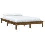 Bettgestell aus massivem Kiefernholz, honigbraun, 140 x 190 cm von vidaXL, Betten und Lattenroste - Ref: Foro24-820589, Preis...