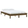 Bettgestell aus massivem Kiefernholz, honigbraun, 140 x 190 cm von vidaXL, Betten und Lattenroste - Ref: Foro24-820589, Preis...