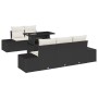 Conjunto de sofá de jardín 6 pcs Negro y crema 100 x 55 x 73 cm