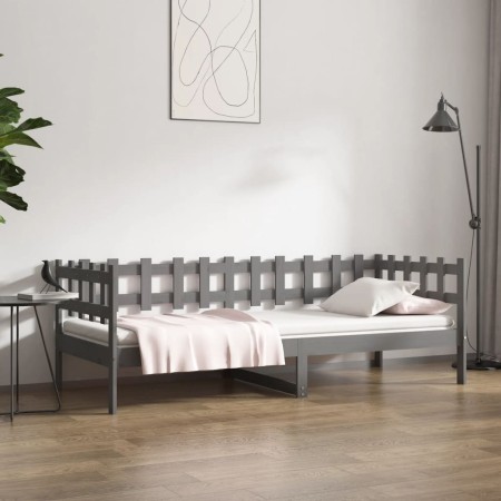 Graues Schlafsofa aus massivem Kiefernholz, 80 x 200 cm von vidaXL, Betten und Lattenroste - Ref: Foro24-820753, Preis: 87,79...