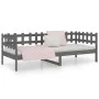 Gray solid pine wood sofa bed 80x200 cm by vidaXL, Beds and slatted bases - Ref: Foro24-820753, Price: 78,21 €, Discount: %