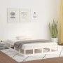 Small double bed frame solid wood white 120x190 cm by vidaXL, Beds and slatted bases - Ref: Foro24-820832, Price: 100,90 €, D...