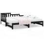 Sofá cama extraíble madera maciza de pino negro 2x(90x190) cm de vidaXL, Camas y somieres - Ref: Foro24-820750, Precio: 179,43 €