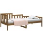 Sofá cama de madera maciza de pino marrón miel 80x200 cm