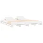 Massives weißes Kiefernholz-Palettenbett 120x200 cm von vidaXL, Betten und Lattenroste - Ref: Foro24-821388, Preis: 122,54 €,...