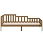 Sofá cama de madera maciza de pino marrón miel 80x200 cm