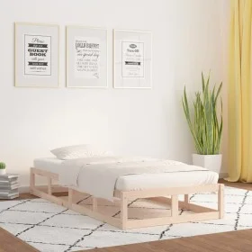 Solid wood bed frame 90x200 cm by vidaXL, Beds and slatted bases - Ref: Foro24-820781, Price: 64,37 €, Discount: %