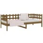 Honey brown solid pine wood sofa bed 80x200 cm by vidaXL, Beds and slatted bases - Ref: Foro24-820754, Price: 82,32 €, Discou...