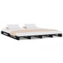 Cama de palets de madera maciza de pino negra 140x190 cm de vidaXL, Camas y somieres - Ref: Foro24-821441, Precio: 179,44 €, ...