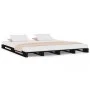 Massives Palettenbett aus schwarzem Kiefernholz, 140 x 190 cm von vidaXL, Betten und Lattenroste - Ref: Foro24-821441, Preis:...