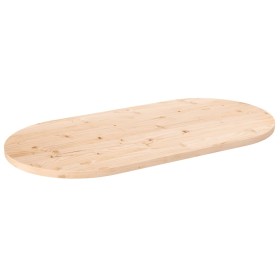 Tablero de mesa ovalado madera maciza de pino 90x45x2,5 cm