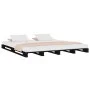 Massives Palettenbett aus schwarzem Kiefernholz, 140 x 190 cm von vidaXL, Betten und Lattenroste - Ref: Foro24-821441, Preis:...