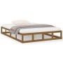 Honigbrauner Massivholzbettrahmen 150x200 cm von vidaXL, Betten und Lattenroste - Ref: Foro24-820804, Preis: 118,89 €, Rabatt: %