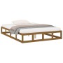 Honigbrauner Massivholzbettrahmen 150x200 cm von vidaXL, Betten und Lattenroste - Ref: Foro24-820804, Preis: 118,89 €, Rabatt: %