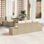 Conjunto de sofá de jardín 6 pcs beige y crema 100 x 55 x 73 cm