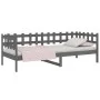 Gray solid pine wood sofa bed 90x190 cm by vidaXL, Beds and slatted bases - Ref: Foro24-820763, Price: 88,21 €, Discount: %