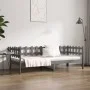 Gray solid pine wood sofa bed 90x190 cm by vidaXL, Beds and slatted bases - Ref: Foro24-820763, Price: 88,21 €, Discount: %
