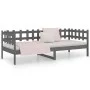Gray solid pine wood sofa bed 90x190 cm by vidaXL, Beds and slatted bases - Ref: Foro24-820763, Price: 88,21 €, Discount: %