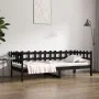 Sofá cama madera maciza de pino negro 90x200 cm de vidaXL, Camas y somieres - Ref: Foro24-820760, Precio: 108,23 €, Descuento: %