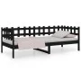 Sofá cama madera maciza de pino negro 90x200 cm de vidaXL, Camas y somieres - Ref: Foro24-820760, Precio: 108,23 €, Descuento: %