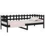 Sofá cama madera maciza de pino negro 90x200 cm