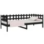 Solid black pine wood sofa bed 90x200 cm by vidaXL, Beds and slatted bases - Ref: Foro24-820760, Price: 108,23 €, Discount: %