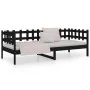 Sofá cama madera maciza de pino negro 90x200 cm de vidaXL, Camas y somieres - Ref: Foro24-820760, Precio: 108,23 €, Descuento: %