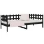 Sofá cama madera maciza de pino negro 90x200 cm de vidaXL, Camas y somieres - Ref: Foro24-820760, Precio: 108,23 €, Descuento: %