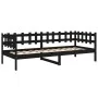 Sofá cama madera maciza de pino negro 90x200 cm de vidaXL, Camas y somieres - Ref: Foro24-820760, Precio: 108,23 €, Descuento: %