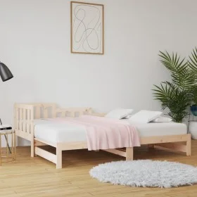 Removable sofa bed solid pine wood 2x(80x200) cm by vidaXL, Beds and slatted bases - Ref: Foro24-820736, Price: 135,36 €, Dis...