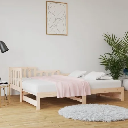 Removable sofa bed solid pine wood 2x(80x200) cm by vidaXL, Beds and slatted bases - Ref: Foro24-820736, Price: 135,36 €, Dis...