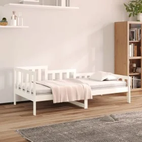 Solid white pine wood sofa bed 90x190 cm by vidaXL, Beds and slatted bases - Ref: Foro24-820732, Price: 106,73 €, Discount: %