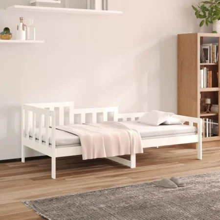 Solid white pine wood sofa bed 90x190 cm by vidaXL, Beds and slatted bases - Ref: Foro24-820732, Price: 106,44 €, Discount: %