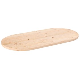 Tablero de mesa ovalado madera maciza de pino 100x50x2,5 cm