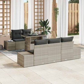Conjunto de sofá de jardín 6 pcs Gris claro 100 x 55 x 73 cm
