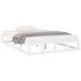 Estructura de cama de madera maciza blanca 140x190 cm de vidaXL, Camas y somieres - Ref: Foro24-820842, Precio: 111,25 €, Des...