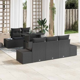 Conjunto de sofá de jardín 6 pcs Negro 100 x 55 x 73 cm