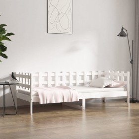 Sofá cama madera maciza de pino blanco 90x190 cm