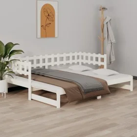 Removable sofa bed solid white pine wood 2x(80x200) cm by vidaXL, Beds and slatted bases - Ref: Foro24-820767, Price: 167,72 ...