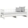 Sofá cama extraíble madera maciza de pino blanco 2x(80x200) cm de vidaXL, Camas y somieres - Ref: Foro24-820767, Precio: 167,...