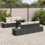 Conjunto de sofá de jardín 7 pcs Negro y crema 100 x 55 x 73 cm