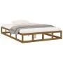Honey brown solid wood bed frame 120x200 cm by vidaXL, Beds and slatted bases - Ref: Foro24-820794, Price: 142,93 €, Discount: %