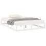 Estructura de cama de madera maciza blanco 150x200 cm de vidaXL, Camas y somieres - Ref: Foro24-820802, Precio: 96,52 €, Desc...
