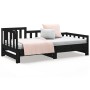 Removable sofa bed solid black pine wood 2x(80x200) cm by vidaXL, Beds and slatted bases - Ref: Foro24-820740, Price: 176,31 ...