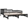 Removable sofa bed solid black pine wood 2x(80x200) cm by vidaXL, Beds and slatted bases - Ref: Foro24-820740, Price: 174,18 ...