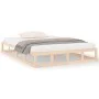 Estructura cama doble pequeña madera maciza 135x190 cm de vidaXL, Camas y somieres - Ref: Foro24-820836, Precio: 112,14 €, De...