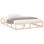 Small double bed frame solid wood 135x190 cm by vidaXL, Beds and slatted bases - Ref: Foro24-820836, Price: 113,58 €, Discoun...