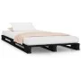 Cama de palets madera maciza pino negra pequeña 75x190 cm de vidaXL, Camas y somieres - Ref: Foro24-821421, Precio: 117,31 €,...