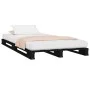 Cama de palets madera maciza pino negra pequeña 75x190 cm de vidaXL, Camas y somieres - Ref: Foro24-821421, Precio: 117,31 €,...